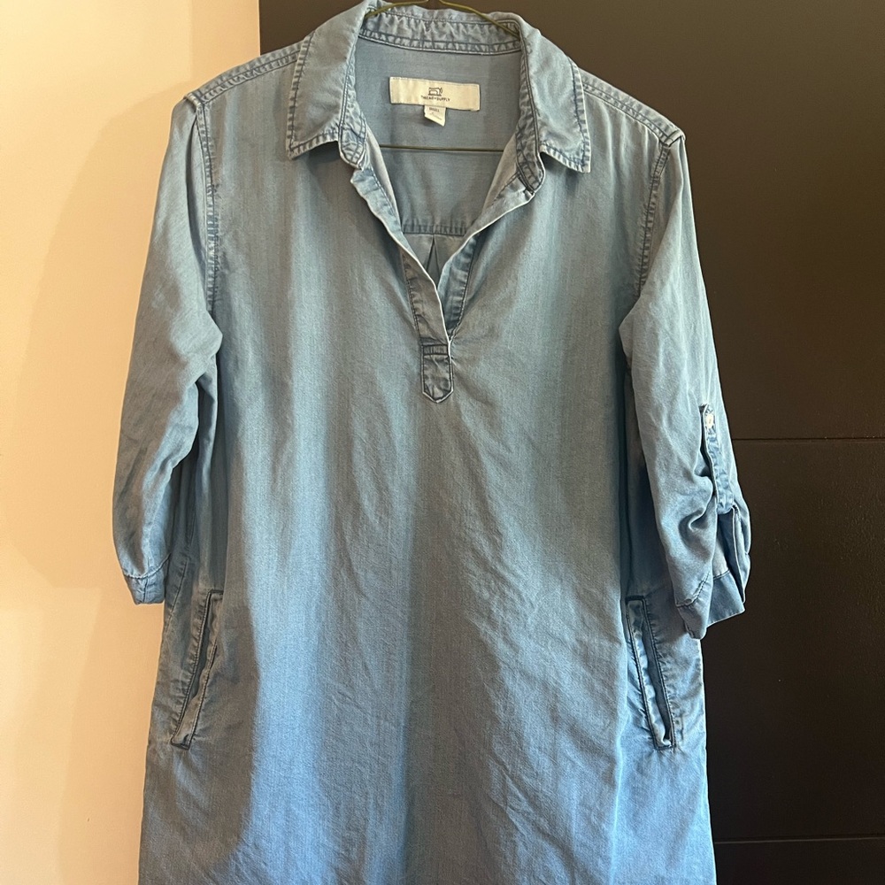Thread & Supply Chambray Denim Shirt Dress S